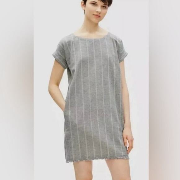 NEW Eileen Fisher Organic Cotton Hemp Short Dress Size Medium - Picture 3 of 5